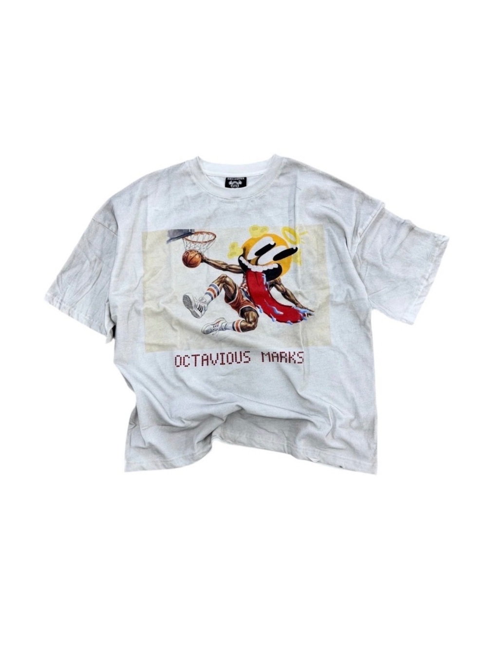 Octavious Marks Basketball Graphic T-Shirt White Size XXL